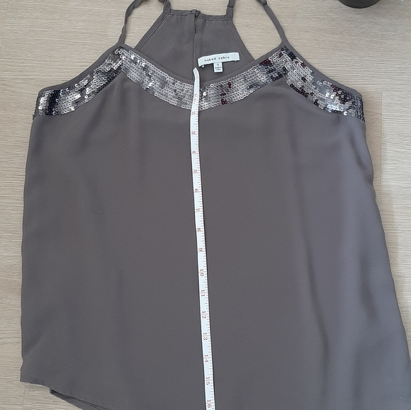 Grey Chiffon Top With Sequins - Picture 9 of 9